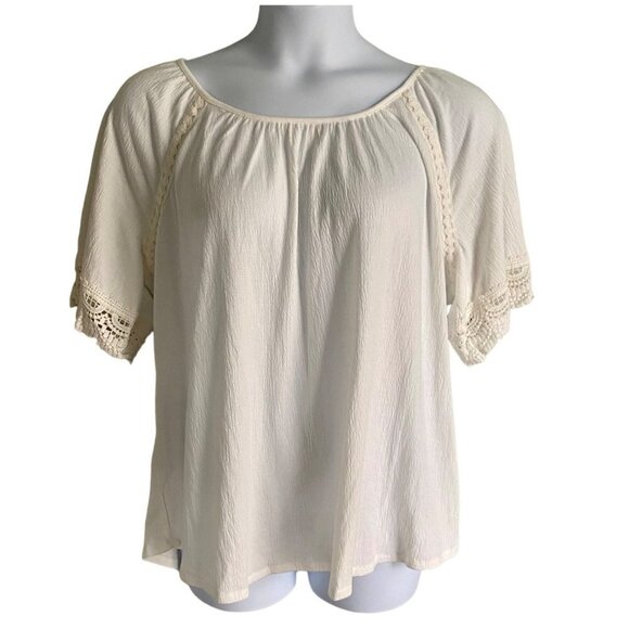 Cure White Cotton Top Embroidered Accents and Detailed Sleeves Women's Size 2XL - Picture 1 of 10